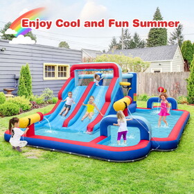 Costway 92684135 Inflatable Water Slide Park for Kids Backyard Outdoor Fun (without Blower)