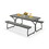 Costway 13472895 6 Feet Outdoor Picnic Table Bench Set for 6-8 People-Gray