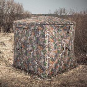 Costway 36172584 2-3 Person Hunting Blind Portable Pop Up Ground Tent with Carry Bag and Storage Pocket