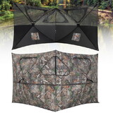 Costway 31674925 2-Panel Hunting Ground Blind Pop Up Fence with 3 Shoot Through Ports