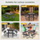 Costway 34768215 Outdoor Picnic Table with 4 Benches and Umbrella Hole-Black