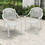 Costway 74183296 Set of 2 Cast Aluminum Patio Chairs with Armrests-Brown