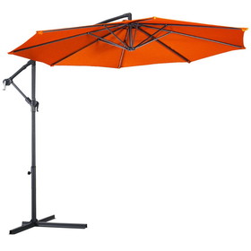 Costway 50136427 10 Feet Patio Outdoor Sunshade Hanging Umbrella without Weight Base-Orange