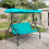 Costway 41089275 3 Seats Converting Outdoor Swing Canopy Hammock with Adjustable Tilt Canopy-Turquoise