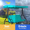 Costway 41089275 3 Seats Converting Outdoor Swing Canopy Hammock with Adjustable Tilt Canopy-Turquoise