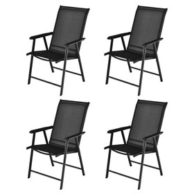 Costway 90324756 4-Pack Patio Folding Chairs Portable for Outdoor Camping-Black