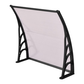 Costway 36529017 40 x 40 Inch Outdoor Polycarbonate Front Door Window Awning Canopy-Black