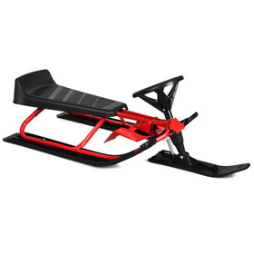 Costway 06942173 Kids Snow Sled with Steering Wheel and Double Brakes Pull Rope