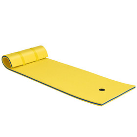 Costway 40726389 3-layer Tear-resistant Relaxing Foam Floating Pad-Yellow