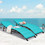 Costway 80594127 2Pcs Folding Patio Lounger Chair-Turquoise