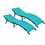 Costway 80594127 2Pcs Folding Patio Lounger Chair-Turquoise