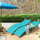 Costway 80594127 2Pcs Folding Patio Lounger Chair-Turquoise