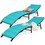 Costway 80594127 2Pcs Folding Patio Lounger Chair-Turquoise