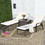 Costway 09638247 2 Pieces Patio Rattan Adjustable Back Lounge Chair with Armrest and Removable Cushions-White