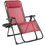 Costway 95263081 Oversize Lounge Chair Patio Heavy Duty Folding Recliner-Dark Red