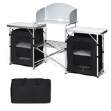 Costway 20754963 Folding Camping Table with Storage Organizer