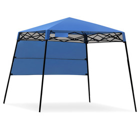 Costway 65107842 7 x 7 Feet Sland Adjustable Portable Canopy Tent with Backpack-Blue