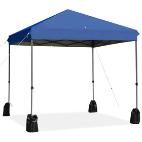 Costway 53206971 8'x8' Outdoor Pop up Canopy Tent  w/Roller Bag-Blue