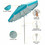 Costway 69514702 6.5 Feet Beach Umbrella with Sun Shade and Carry Bag without Weight Base-Blue