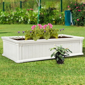 Costway 94068125 2 PCS Raised Garden Rectangle Plant Box-White