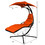 Costway 09463217 Hanging Stand Chaise Lounger Swing Chair with Pillow-Orange