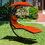 Costway 09463217 Hanging Stand Chaise Lounger Swing Chair with Pillow-Orange