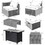 Costway 81639547 9 Pieces Patio Furniture Set with 42 Inches 60000 BTU Fire Pit-Black