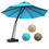 Costway 79604823 11 Feet Outdoor Cantilever Hanging Umbrella with Base and Wheels-Turquoise