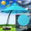 Costway 79604823 11 Feet Outdoor Cantilever Hanging Umbrella with Base and Wheels-Turquoise
