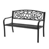 Costway 24365971 Outdoor Furniture Steel Frame Porch Garden Bench-Black