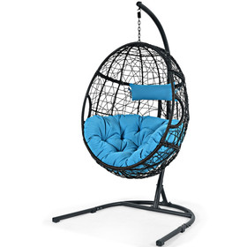 Costway 64709532 Hanging Cushioned Hammock Chair with Stand-Blue