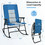 Costway 68275493 Foldable Rocking Padded Portable Camping Chair with Backrest and Armrest -Blue
