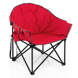 Costway 49086153 Folding Camping Moon Padded Chair with Carrying Bag-Red