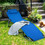 Costway 75982364 Folding Chaise Lounge Chair Bed Adjustable Outdoor Patio Beach-Blue