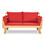Costway 06583124 Adjustable  Patio Convertible Sofa with Thick Cushion -Red