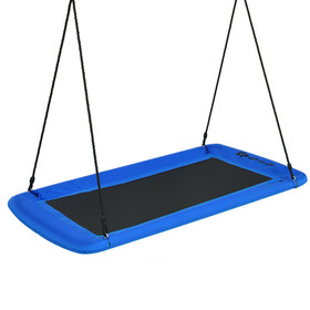 Costway 71409263 60 Inches Platform Tree Swing Outdoor with  2 Hanging Straps-Blue