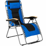 Costway 49037165 Oversize Folding Adjustable Padded Zero Gravity Lounge Chair-Blue