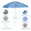 Costway 16582479 7.2 Feet Portable Outdoor Beach Umbrella with Sand Anchor and Tilt Mechanism-Blue