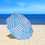 Costway 16582479 7.2 Feet Portable Outdoor Beach Umbrella with Sand Anchor and Tilt Mechanism-Blue