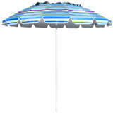 Costway 85703641 8FT Portable Beach Umbrella with Sand Anchor and Tilt Mechanism for Garden and Patio-Blue