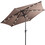 Costway 02341958 9FT Patio Solar Umbrella LED Patio Market Steel Tilt W/ Crank Outdoor New-Tan