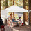 Costway 93618245 17 Feet x 10 Feet Foldable Pop Up Canopy with Adjustable Instant Sun Shelter-White