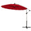 Costway 72468301 10 Feet Patio Offset Umbrella Market Hanging Umbrella for Backyard Poolside Lawn Garden-Dark Red