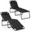 Costway 05891263 Foldable Recline Lounge Chair with Adjustable Backrest and Footrest-Black