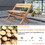 Costway 53291687 2-Person Teak Wood Folding Outdoor Benches with Slatted Seat