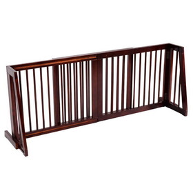 Costway 52867143 Folding Adjustable Free Standing 3 Panel Wood Fence