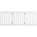 Costway 10982546 24 Inch Folding Wooden Freestanding Dog Gate with 360° Flexible Hinge for Pet-White