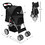 Costway 94362175 Foldable 4-Wheel Pet Stroller with Storage Basket-Black