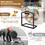Costway 97154638 5 Heights Elevated Pet Feeder with 2 Detachable Stainless Steel Bowl-Natural