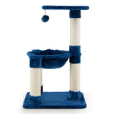 Costway 10285976 Multi-level Cat Tree with Scratching Posts and Cat Hammock-Blue